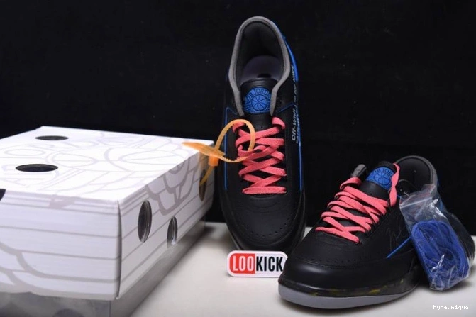 HYPE Low Off-White SP Jordan DJ4375-004 Blue Retro 2 Black 0729